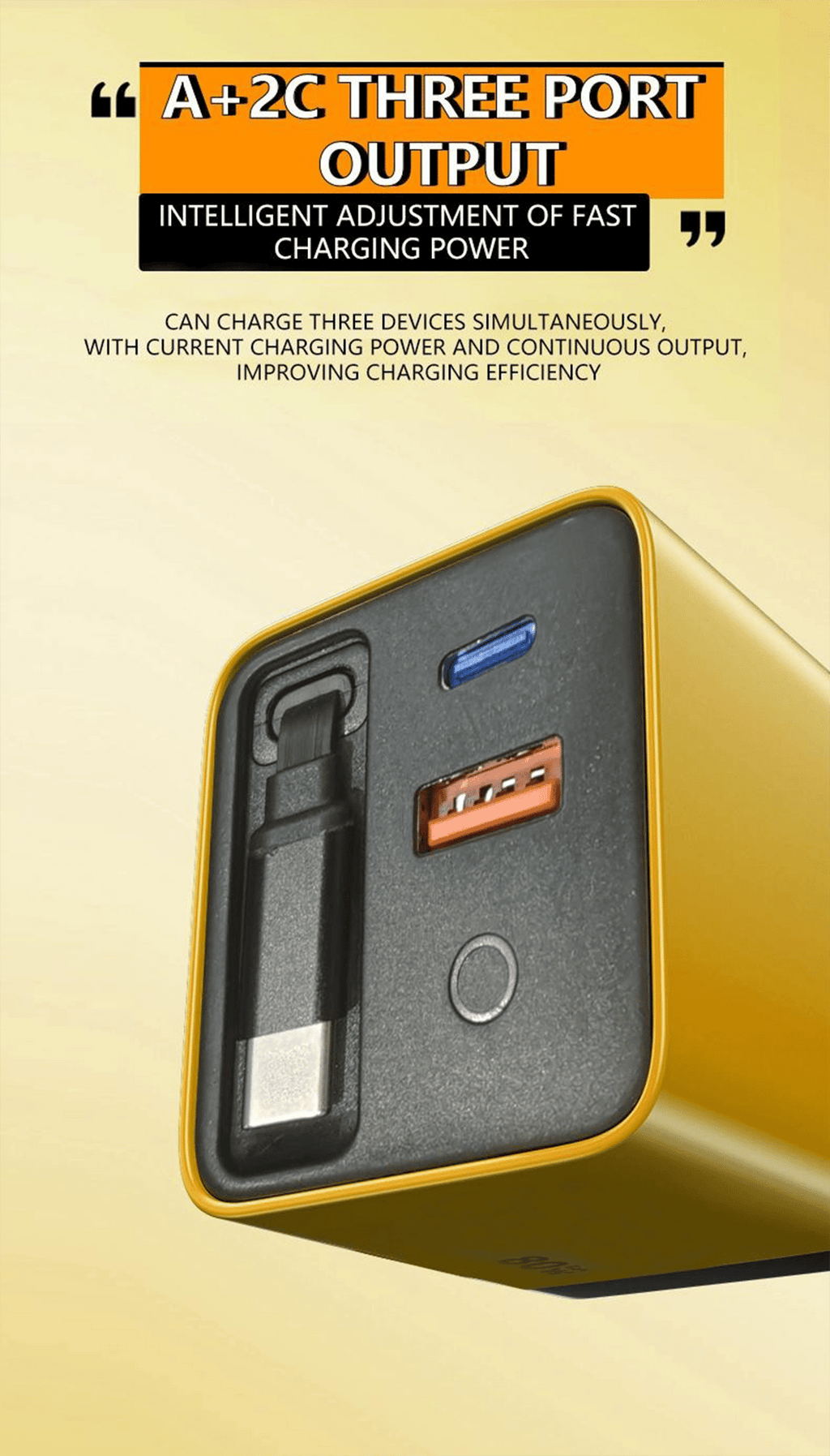 ✨- 3 in 1 Charger Retractable 80W MAX Fast