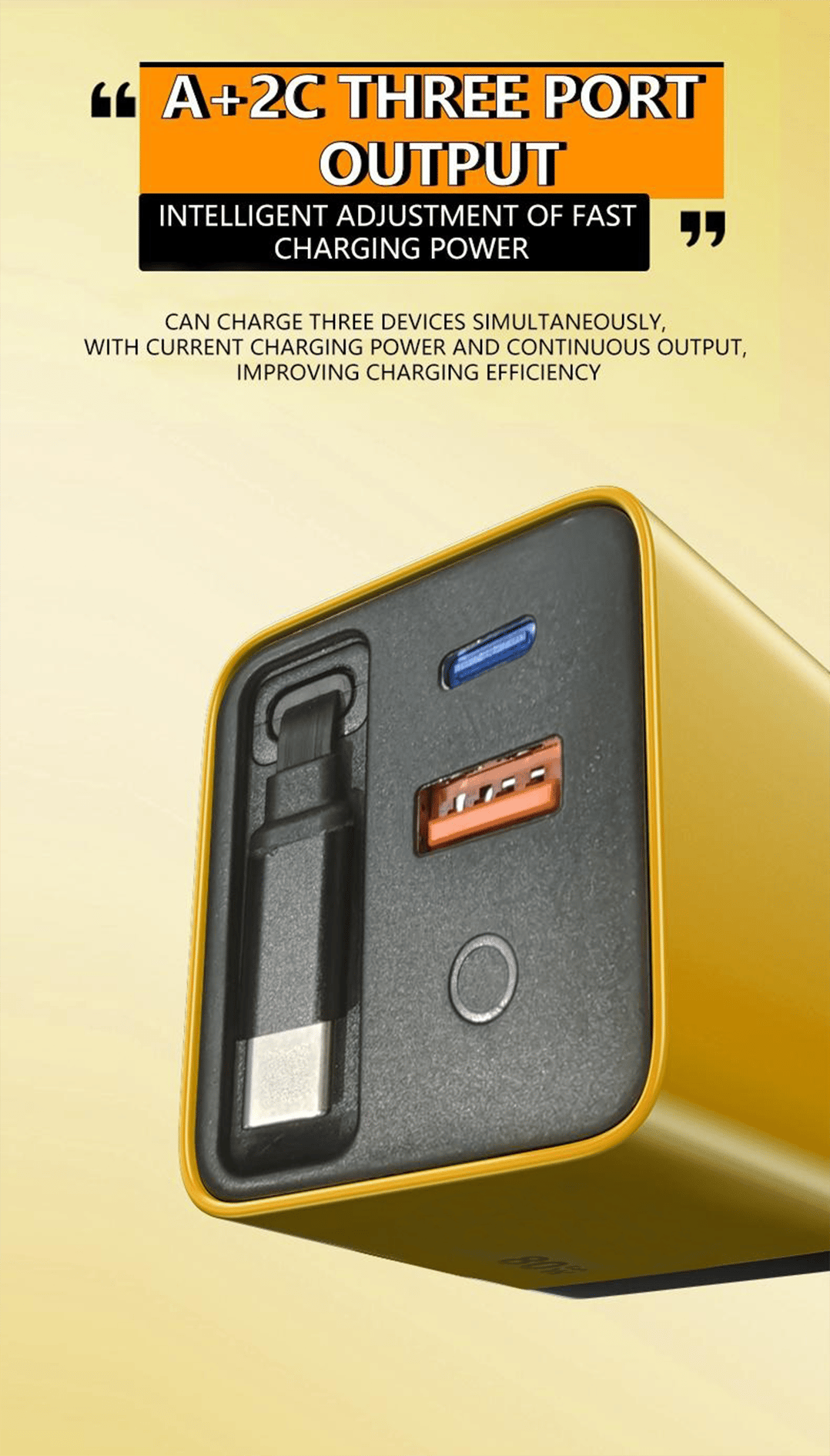 ✨- 3 in 1 Charger Retractable 80W MAX Fast
